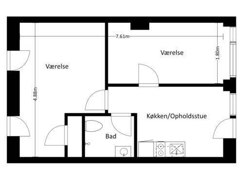 2 værelses lejlighed i Valby