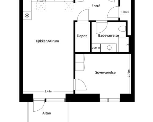 2 værelses lejlighed i Frederikssund