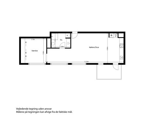 2 værelses lejlighed i Hellerup