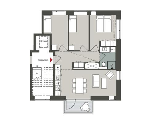 Skøn og lækker 4-værelses lejlighed med altan