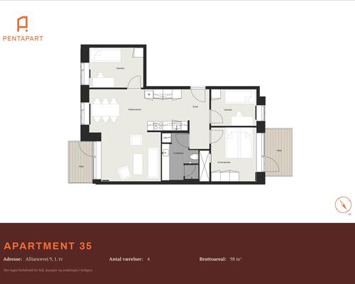 4 værelses lejlighed i København SV