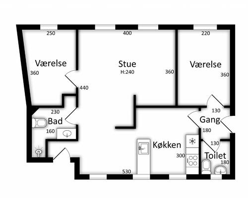 3 værelses lejlighed i Vordingborg