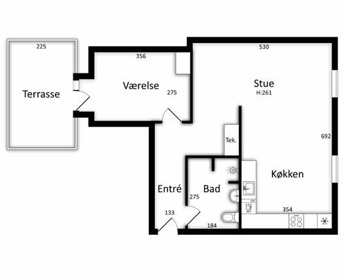2 værelses lejlighed i Vordingborg