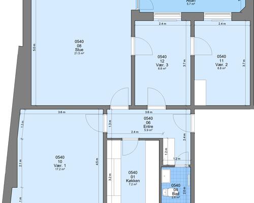 4 værelses lejlighed i Randers