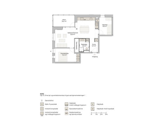 3 værelses lejlighed i Risskov