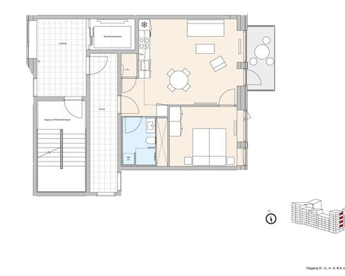 2 værelses lejlighed i København S