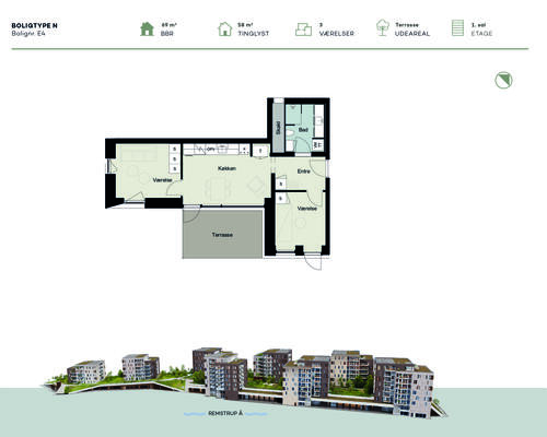 3 værelses lejlighed i Silkeborg
