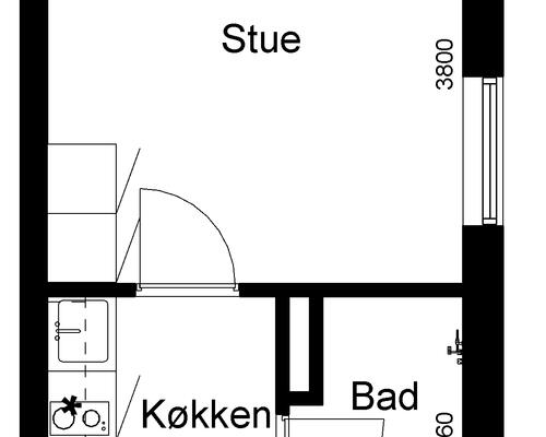 1 værelses lejlighed i Viborg