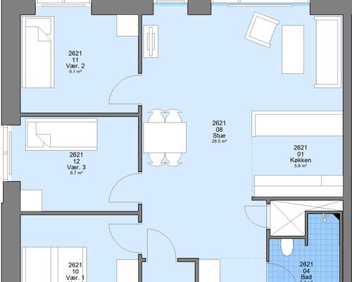 4 værelses lejlighed i Ikast