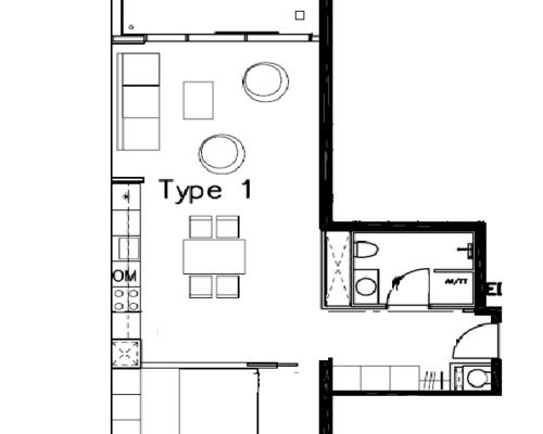 Skøn og lys 2-værelses lejlighed i Ørestad
