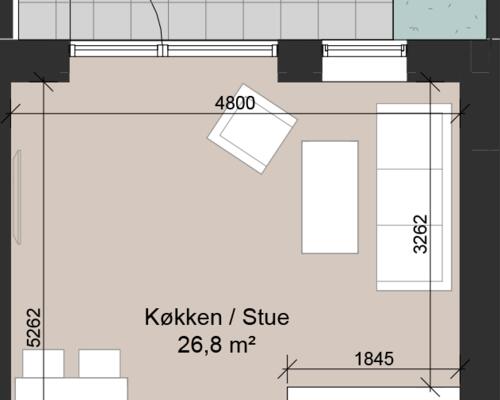 Skønt 4-værelses rækkehus på 106 m2 (93 m2 BBR) i 2-plan.