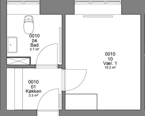 1 værelses lejlighed i Haderslev