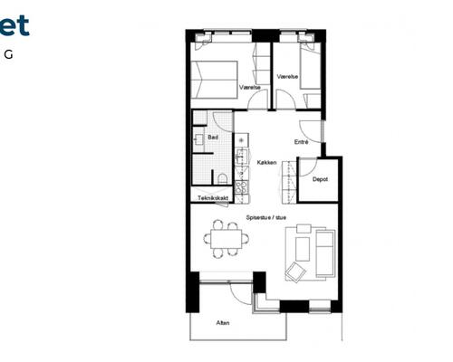 3 værelses lejlighed i Køge