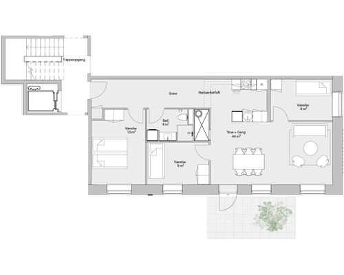 Delevenlig & moderne 4-værelses lejlighed i Århus