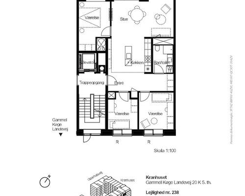 3 værelses lejlighed i Valby