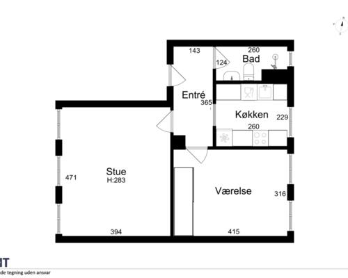 Karakterfuld 2-værelses på 67 kvm i rolig ejendom. Perfekt til den studerende eller det unge par.