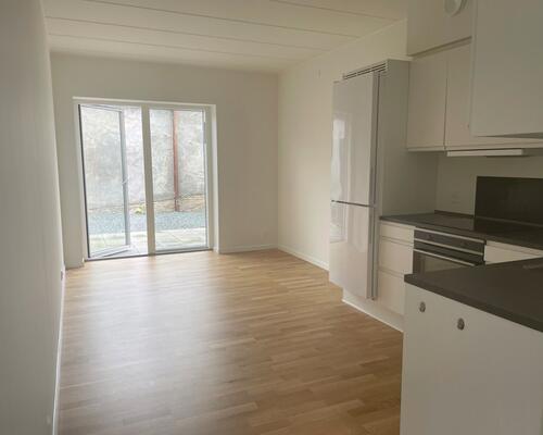 Moderne 1-værelses lejlighed med terrasse i Odense C