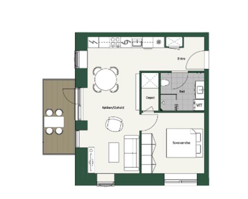 Moderne og indflytningsklar 2-værelses lejlighed med fantastisk udsigt