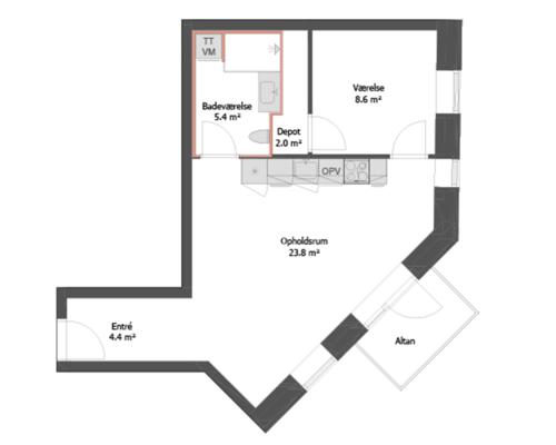 Nyopført 2-værelses lejlighed på Østre Havn i Aalborg