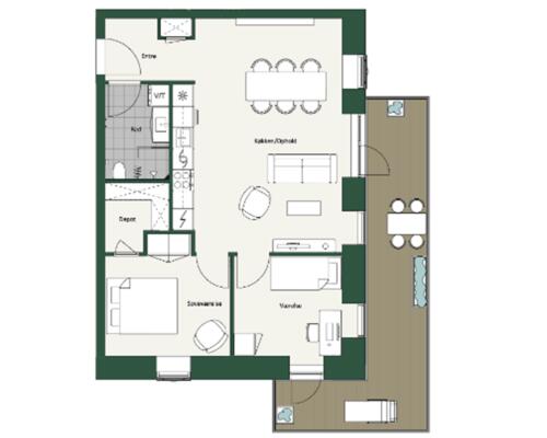 Nyopført 3-værelses lejlighed i Parkbyen - Perfekt for livsnydere