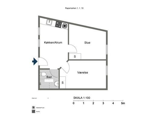 2 værelses lys lejlighed tæt på universitetet - KUN 1 MÅNEDS DEPOSITUM