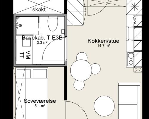 2 værelses lejlighed i Slagelse