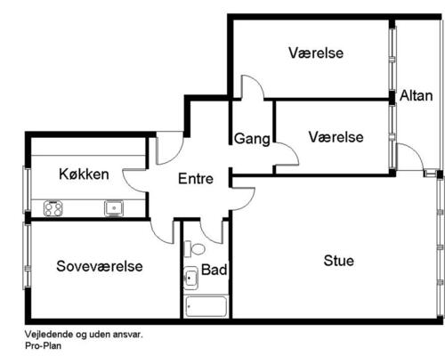 Møbleret 4-værelses lejlighed tæt på Aarhus i skønne omgivelser