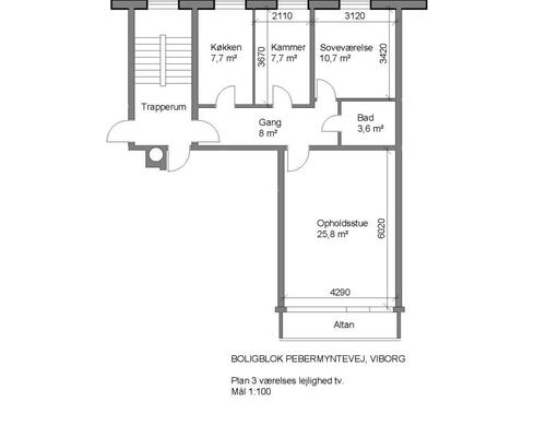 3 værelses lejlighed i Viborg