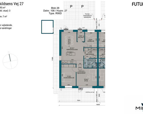 3 værelses hus i Give