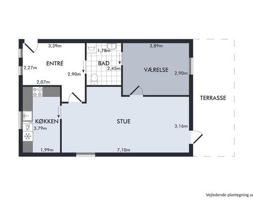 1 værelses lejlighed i Odense C