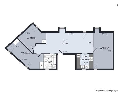 3 værelses lejlighed i Odense C