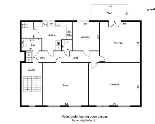 Lejlighed med stor altan, nyt køkken og nyt bad i Jyllandsgade