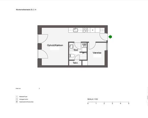 2 værelses lejlighed i Odense C