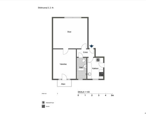 2 værelses lejlighed i Odense C