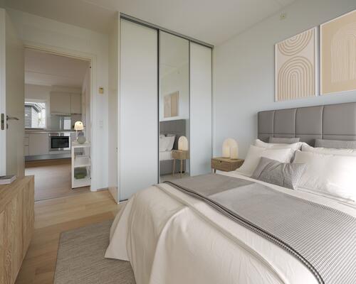 Eftertragtet 3-værelses lejlighed i Lystrup med terrasse og lille have