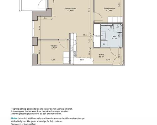 3 værelses lejlighed i Aalborg Øst