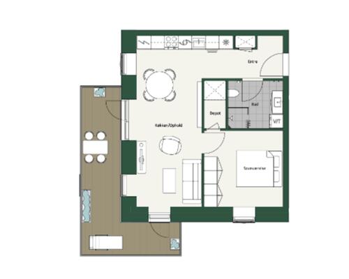 Nyopført 2-værelses lejlighed