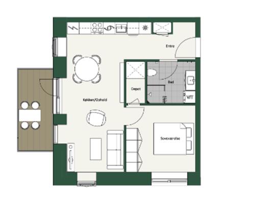 Nyopført 2-værelses lejlighed i Parkbyen