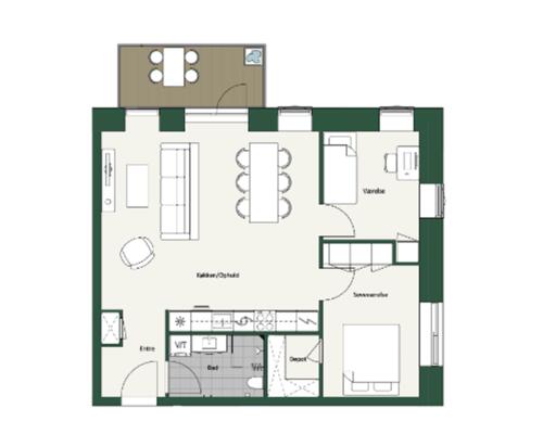 Eksklusiv 3-værelses lejlighed med udsigt i Parkbyen