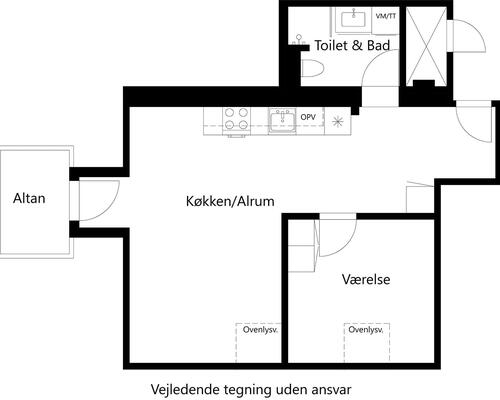 2 værelses lejlighed i Hillerød