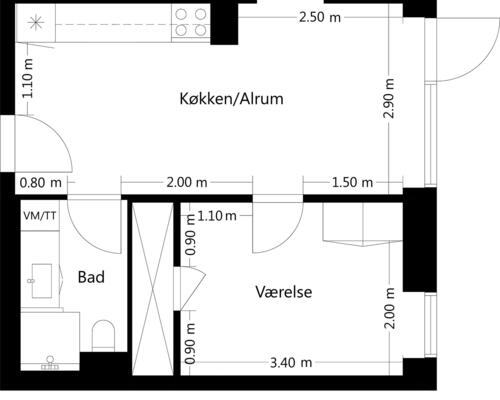 2 værelses lejlighed i Ballerup
