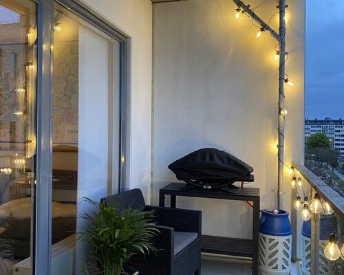 Delevenlig lejlighed med stor altan