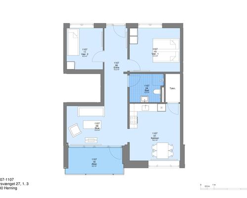3 værelses lejlighed i Herning