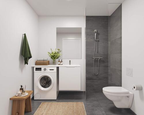 Denne toværelses lejebolig er skabt til parret eller singlen, der værdsætter rummelighed, moderne design og alt i hårde hvidevarer. Til boligen hører eget skur. Obs: denne bolig er spejlvendt ift. plantegning.