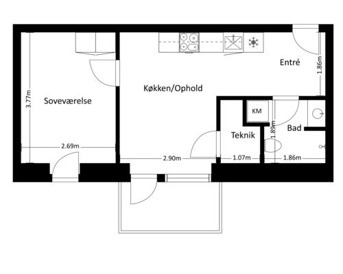 2 værelses lejlighed i Risskov