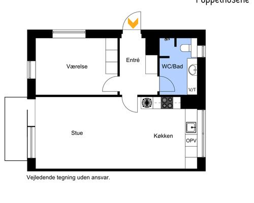 Lækker 2-vær. lejlighed med egen terrasse i nyopført ejendom i Hasselager.