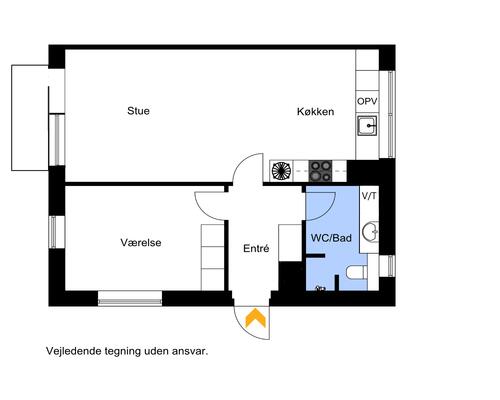 Lækker 2-vær. lejlighed med egen terrasse i nyopført ejendom i Hasselager.