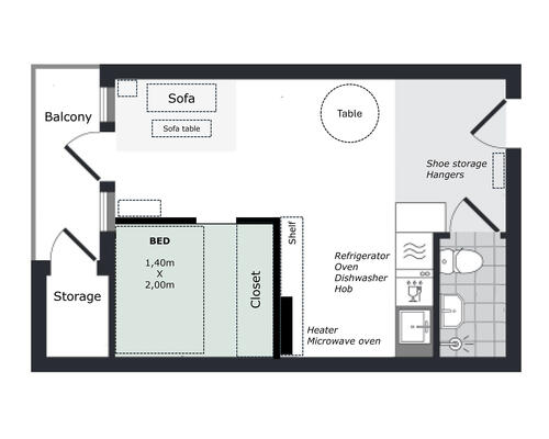 2 værelses lejlighed i København Ø