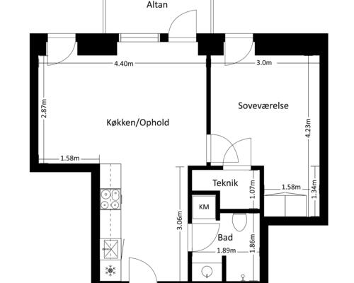 2 værelses lejlighed i Risskov