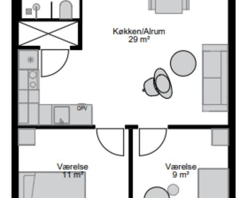 3 værelses lejlighed i Aalborg